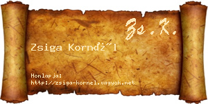 Zsiga Kornél névjegykártya